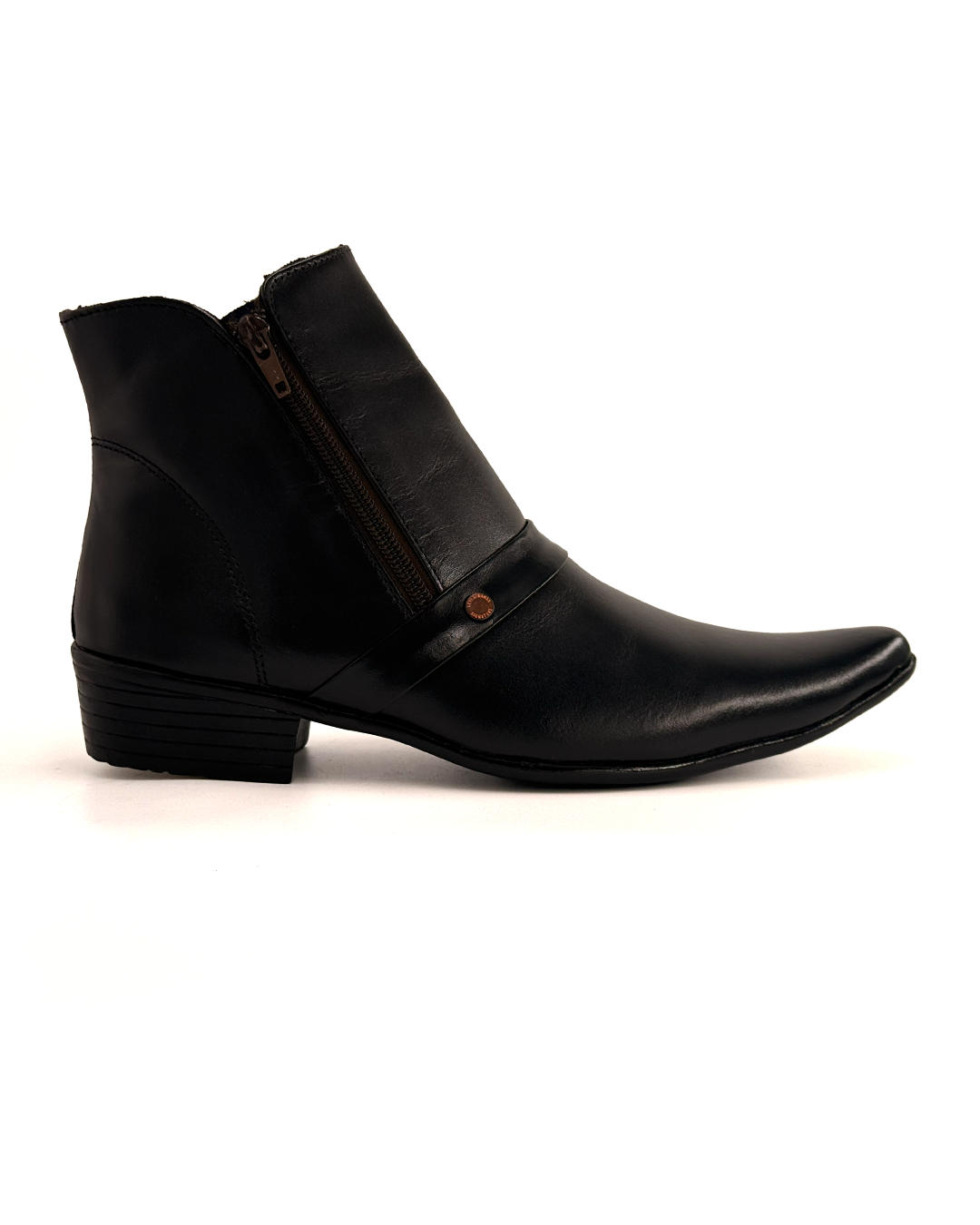 Pointed Toe Leather Ankle Boots - Apollo 2065