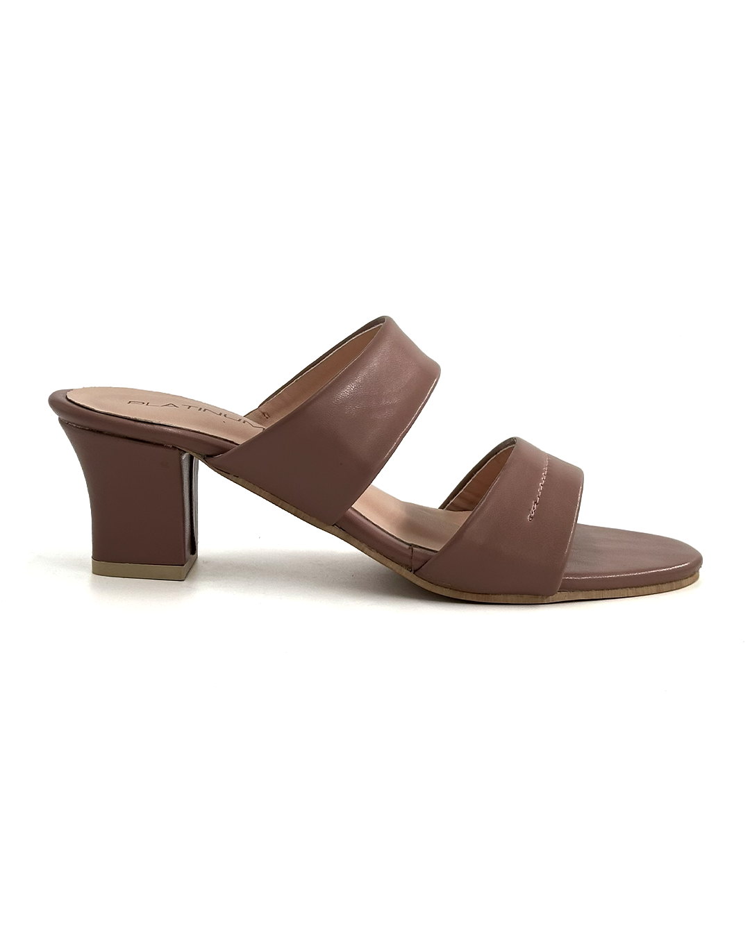 Stylish Block Heel Slide Sandals - Platinum 018