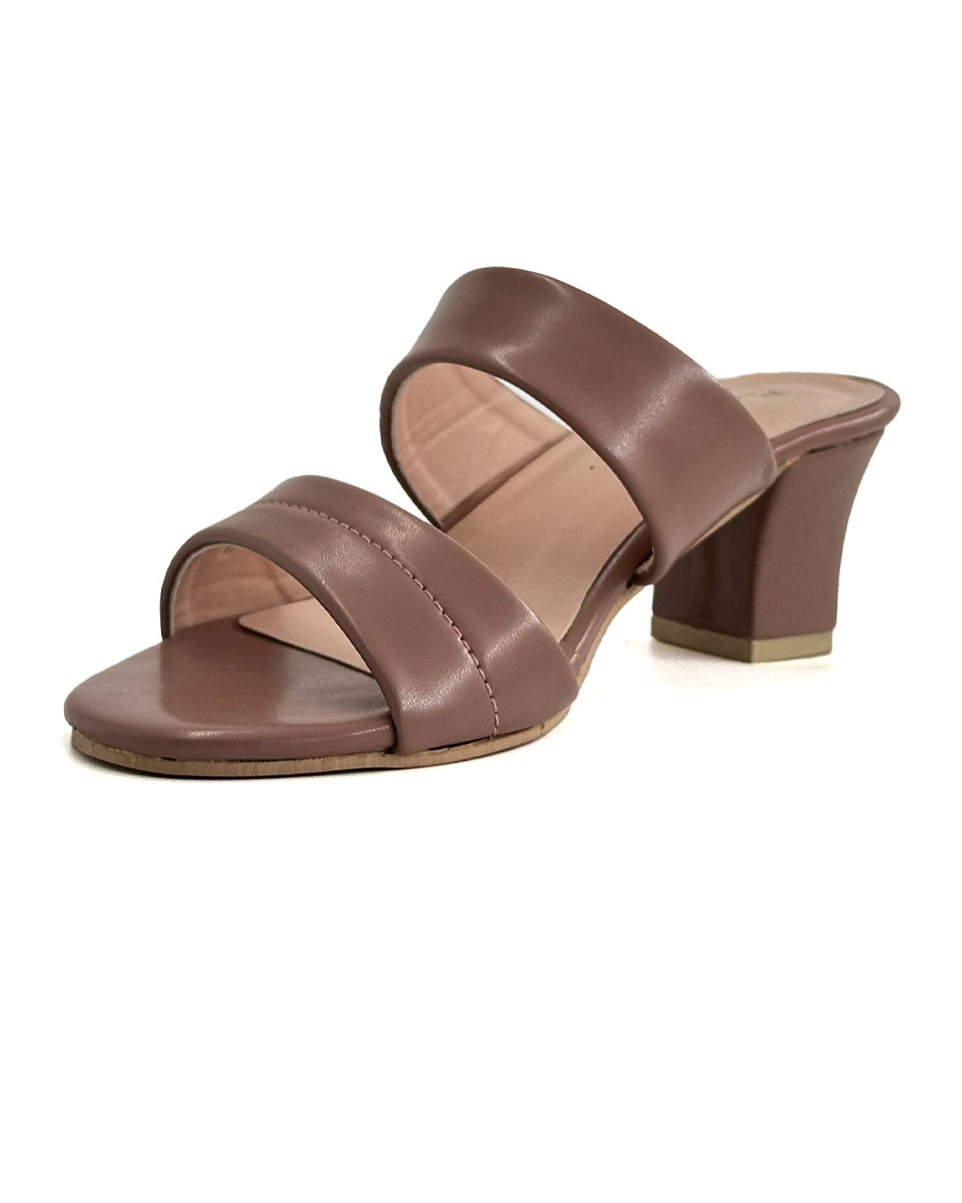 Stylish Block Heel Slide Sandals - Platinum 018