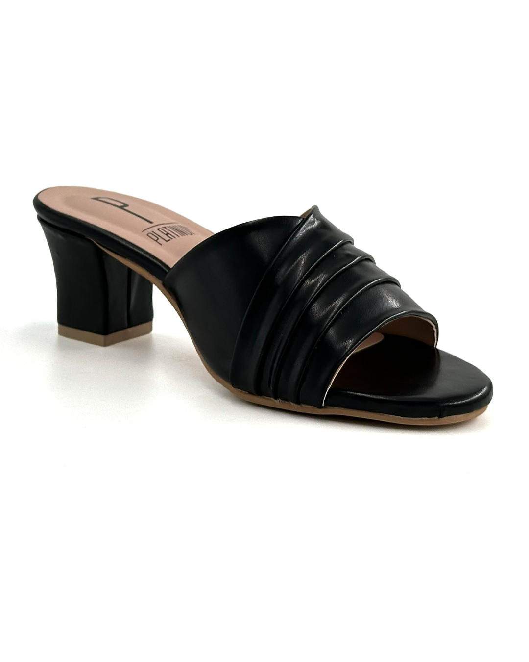 Stylish Block Heel Slide Sandals - Platinum 138