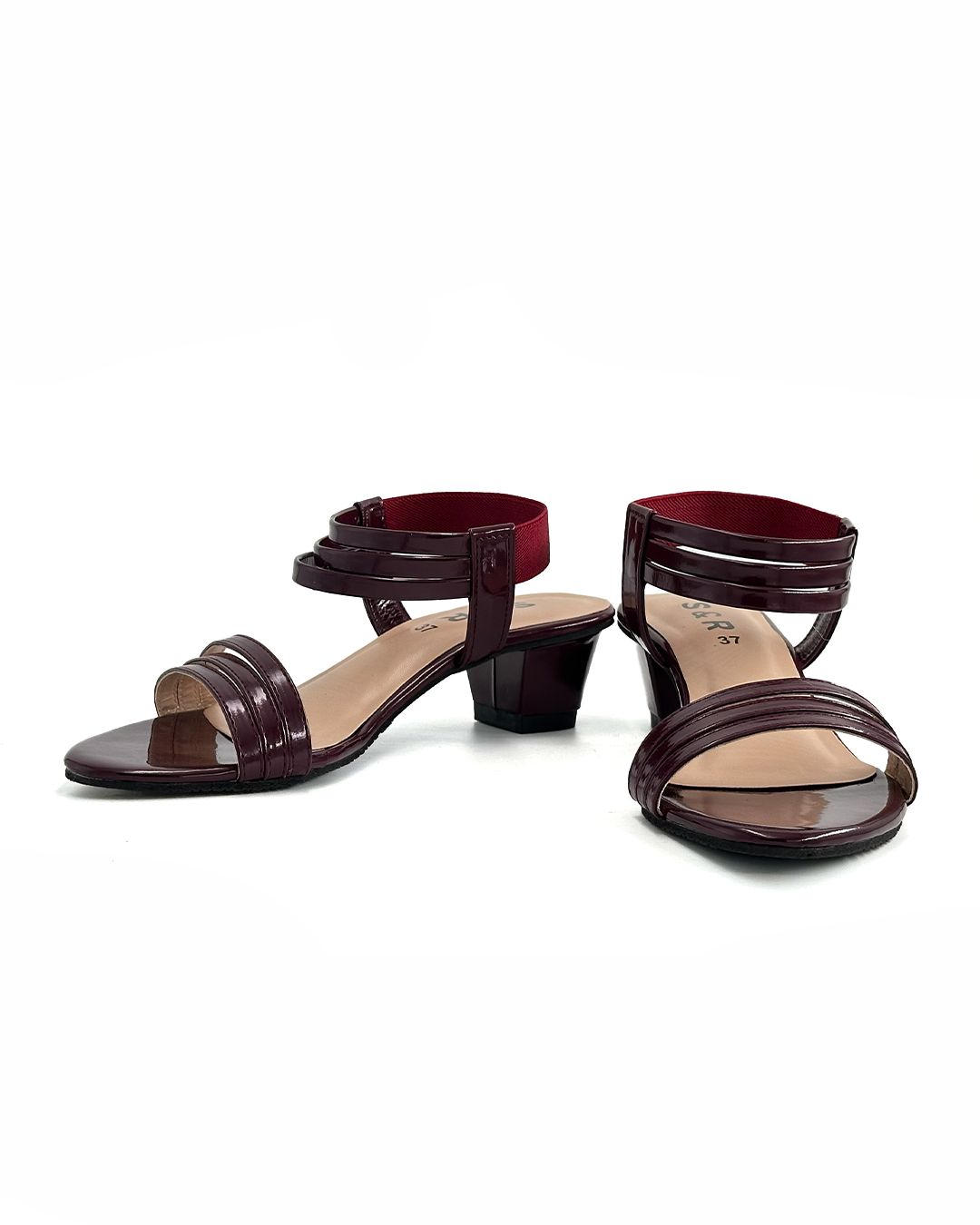 Patent-Finish Multi-Strap Block Heels - S&R H50