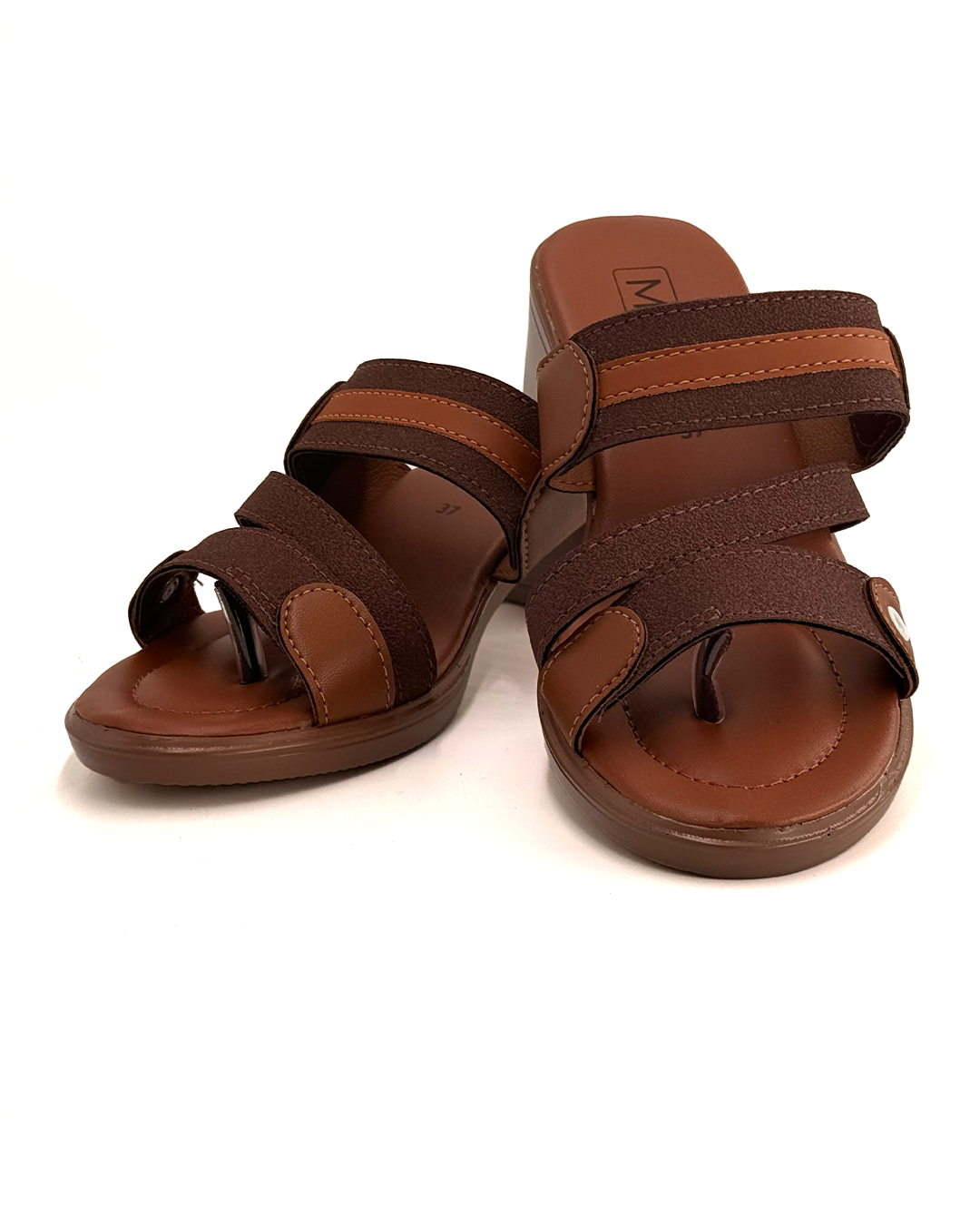 Wide Strap Block Heel Sandals - MLP CB3263