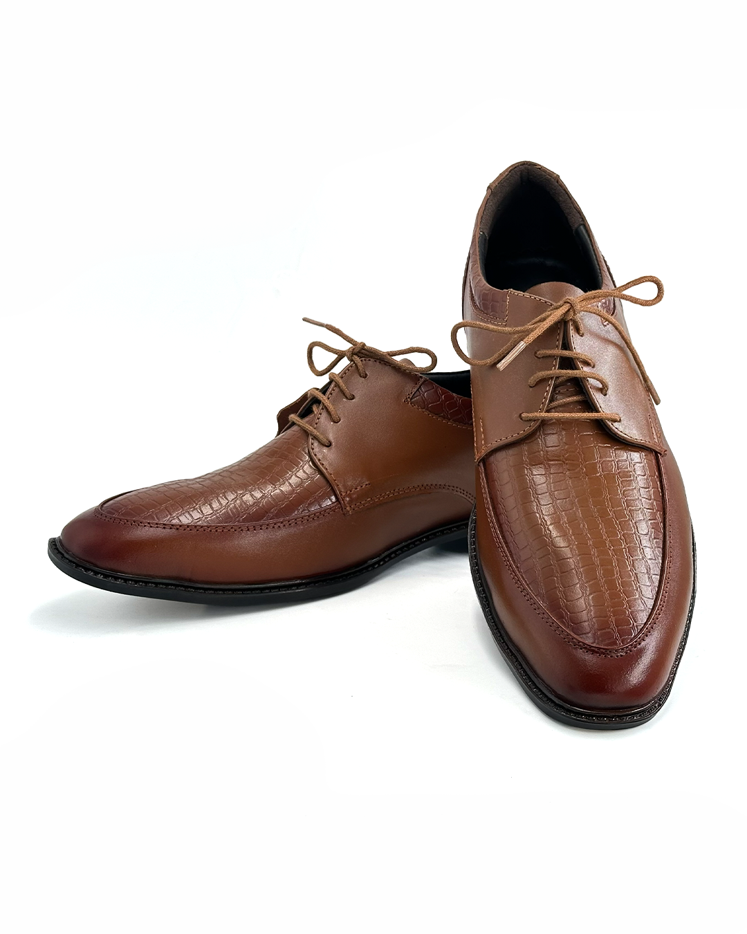 Men's Textured Leather Derby Shoes - ELEFANTE GFSQR