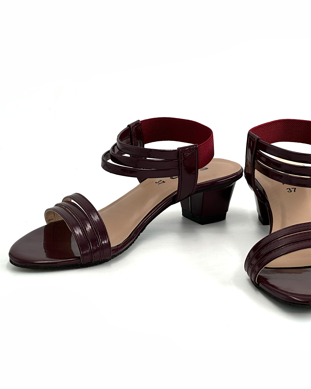 Patent-Finish Multi-Strap Block Heels - S&R H50