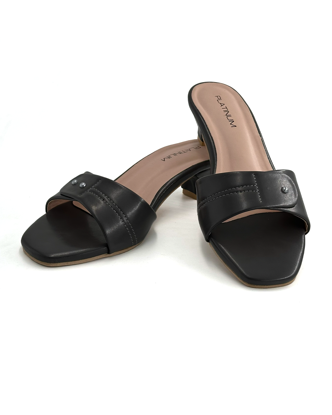 Classic Open-Toe Heeled Sandals - Platinum 114