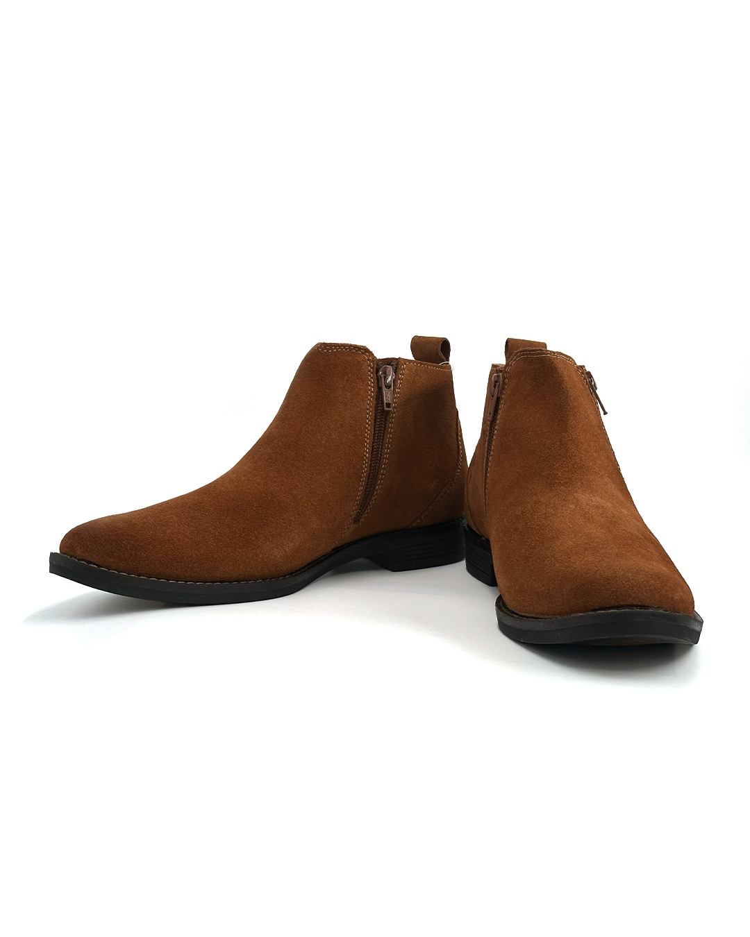 Suede Ankle Boots with Side Zipper - FLEXMAX CBS2701