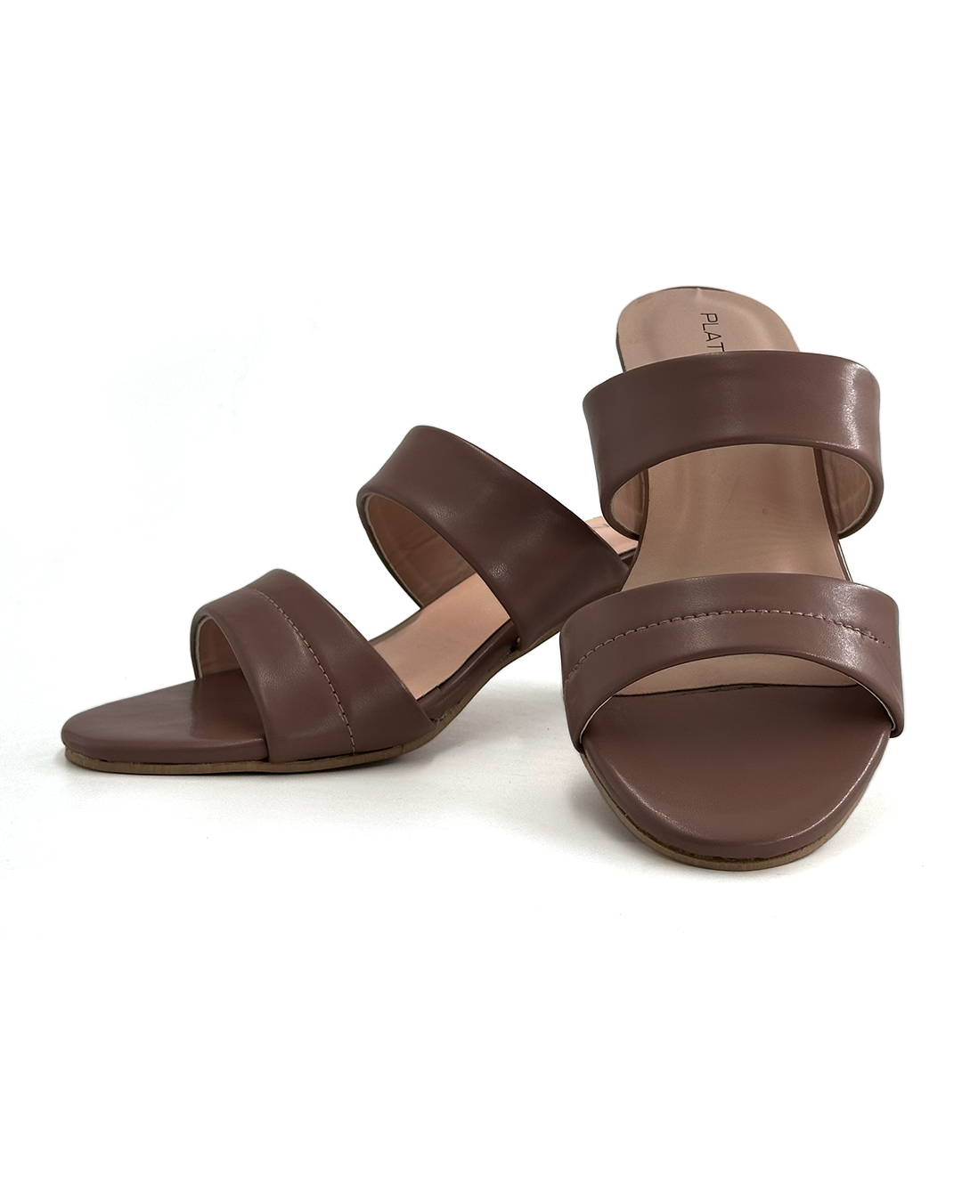 Stylish Block Heel Slide Sandals - Platinum 018