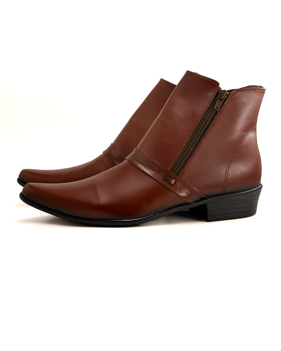 Pointed Toe Leather Ankle Boots - Apollo 2065