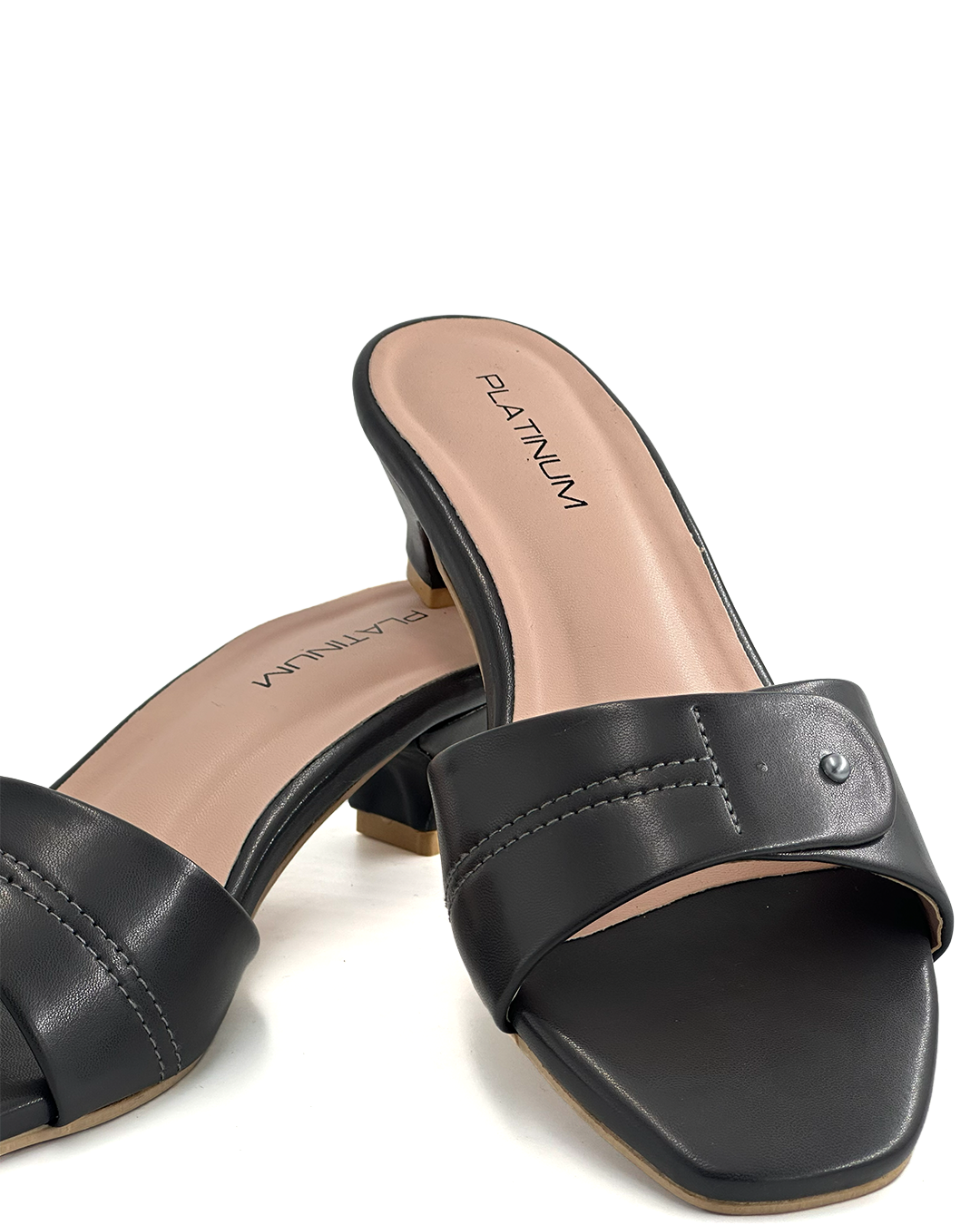 Classic Open-Toe Heeled Sandals - Platinum 114