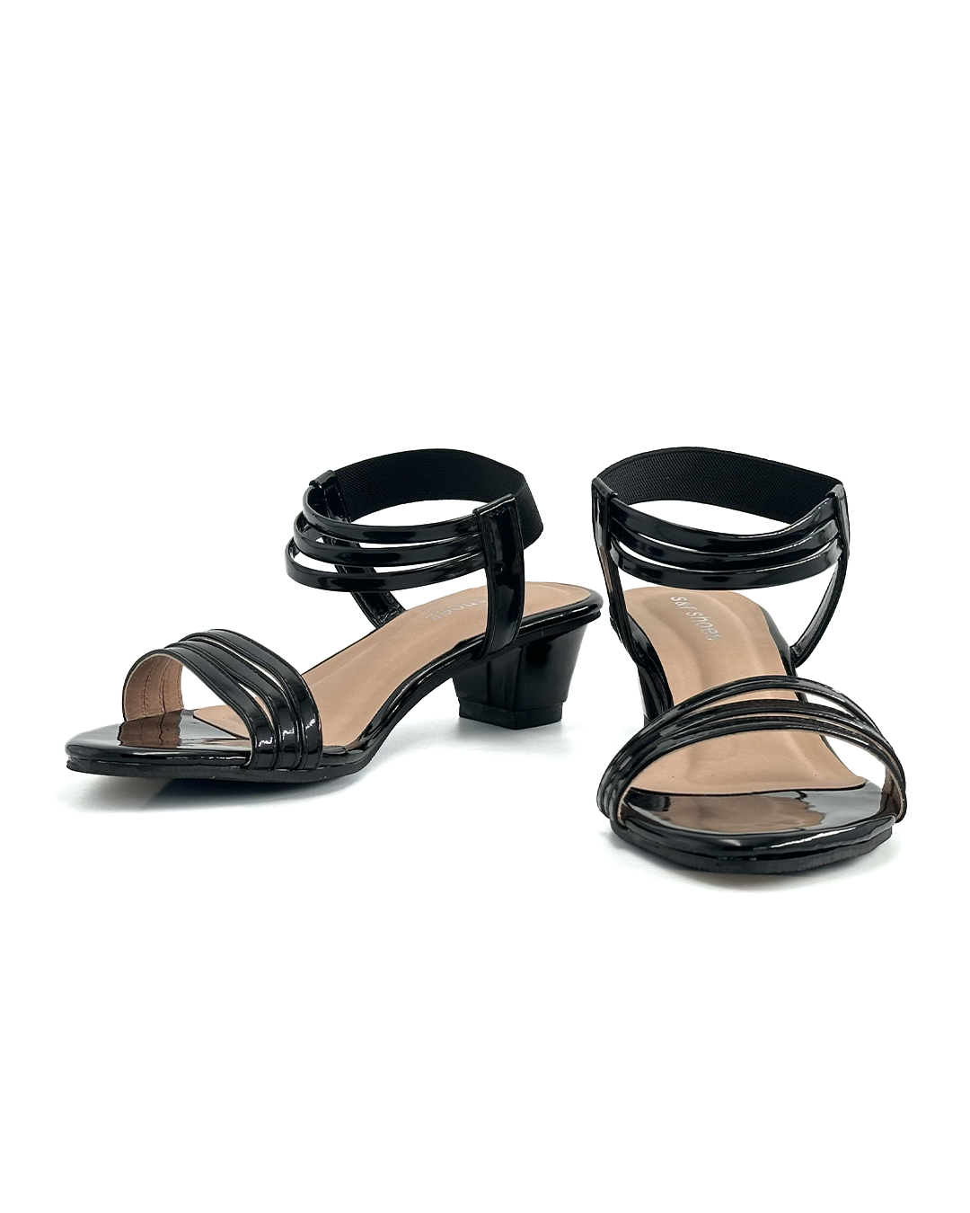 Patent-Finish Multi-Strap Block Heels - S&R H50