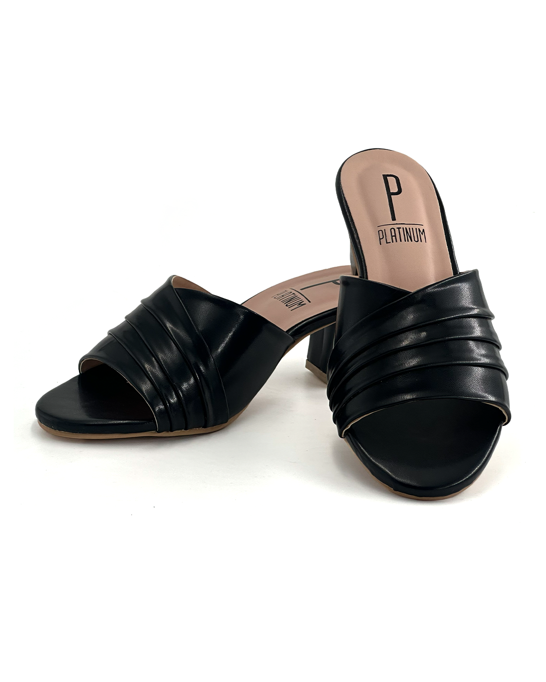 Stylish Block Heel Slide Sandals - Platinum 138