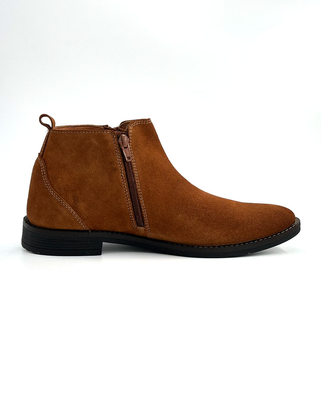 Suede Ankle Boots with Side Zipper - FLEXMAX CBS2701