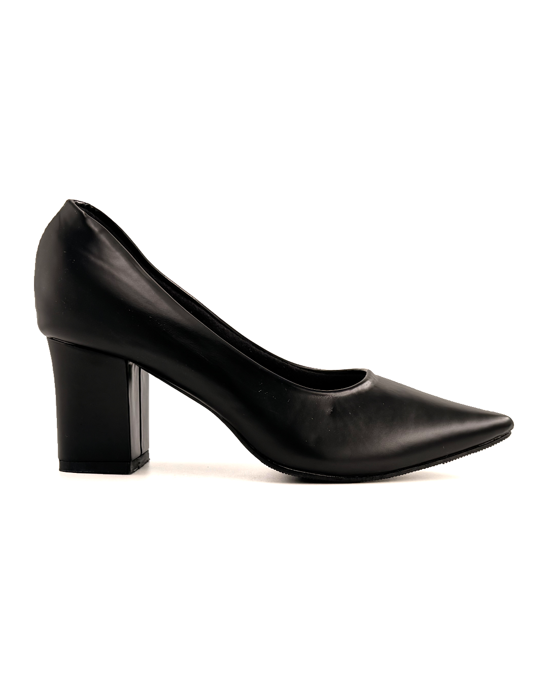 Faux Suede Pointed-Toe Block Heel Pumps - M265