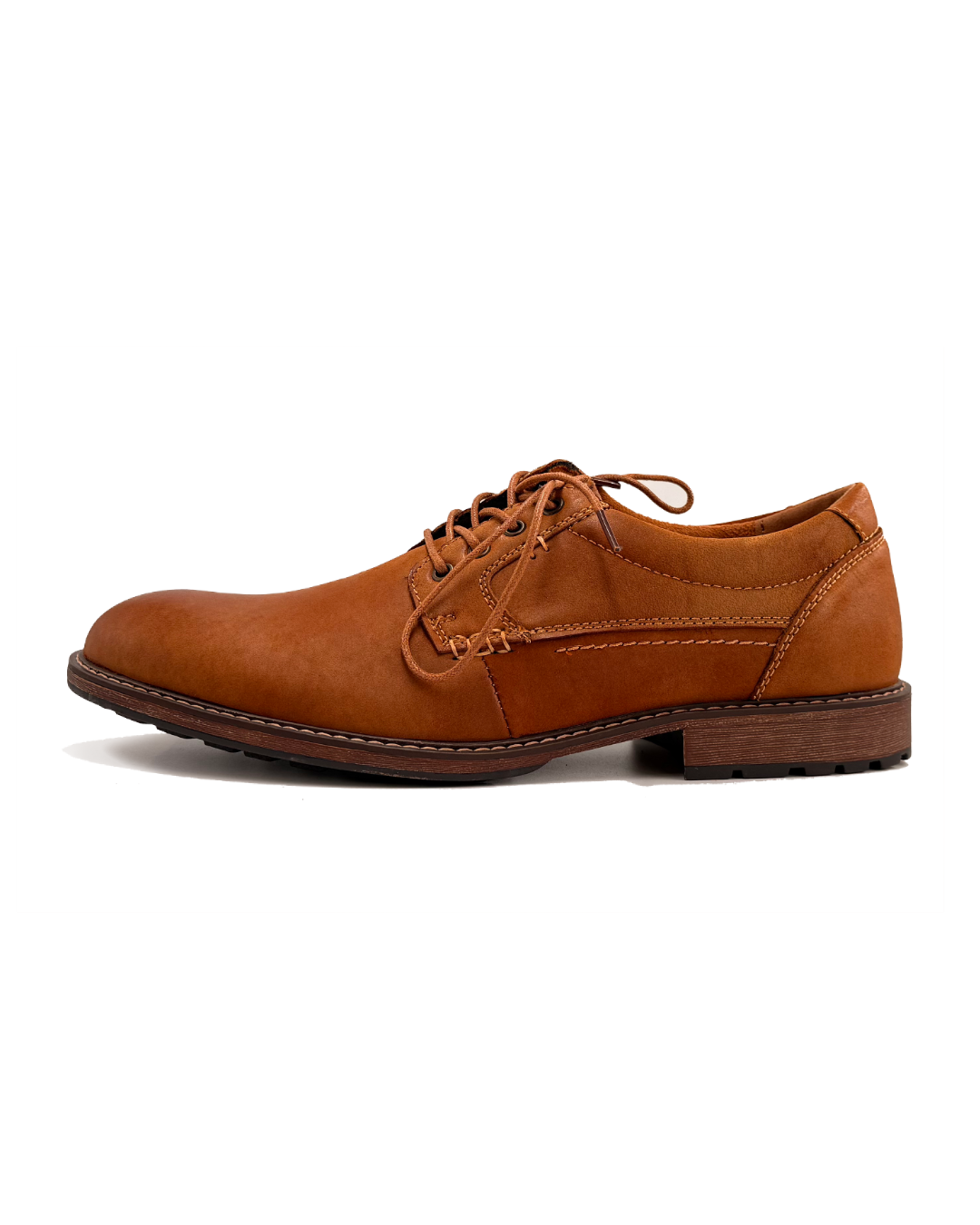 Classic Tan Leather Casual Derby Shoes - OBERRI 50808-63
